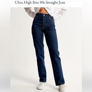 Abercrombie 90s straight jean dark wash